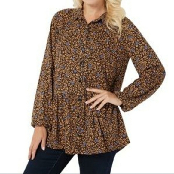 LOGO LORI GOLDSTEIN WOVEN BLOUSE QVC - Picture 7 of 9